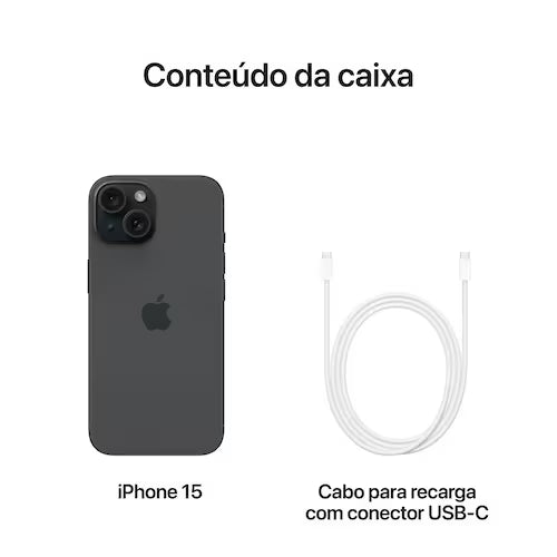 Apple iPhone 15 128GB 6,1 48MP Preto