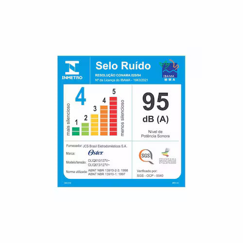 Liquidificador Oster 1400W Full Preto 3,2L - OLIQ610 - 110V