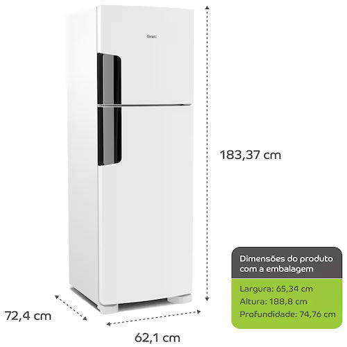 Geladeira Consul Duplex CRM44AB Frost Free 386L com Altura Flex, Função Turbo, Iluminação em LED e Freezer Espaçoso - Branca - 110V