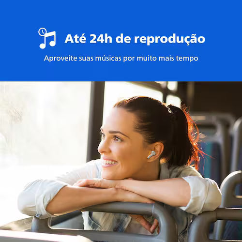 Fone de Ouvido Bluetooth Philips TAT1109WT00 Branco com Microfone
