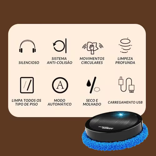 Aspirador Robô Função Mop E Passa Pano - Limpeza Perfeita