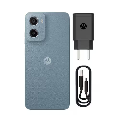 Smartphone Motorola Moto g05 Cinza Vegan Leather 128GB 4GB RAM + 8GB Ram Boost e Camera 50MP com AI Bateria de 5200 mAh Tela 6.7 e Su