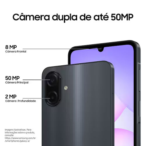 Celular Samsung Galaxy A07 128GB, 4GB, Câmera 50MP, Tela 6.7, Proteção IP54, Processador 6nm - Violeta
