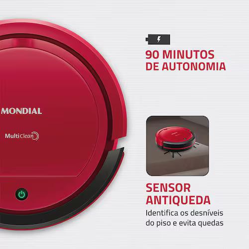 Aspirador Robô Mondial Multi Clean RB-09 Bivolt - Vermelho