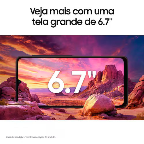 Smartphone Samsung Galaxy A06 Branco 4G 128GB 4GB RAM Tela 6,7 Processador Octa-Core, Câmera Traseira de 50MP e Selfie de 8MP