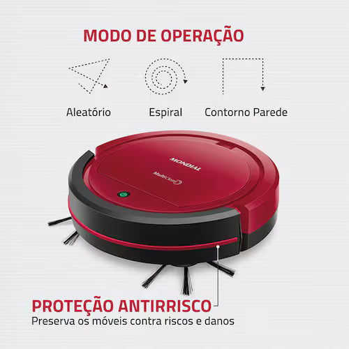 Aspirador Robô Mondial Multi Clean RB-09 Bivolt - Vermelho