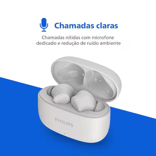Fone de Ouvido Bluetooth Philips TAT1109WT00 Branco com Microfone