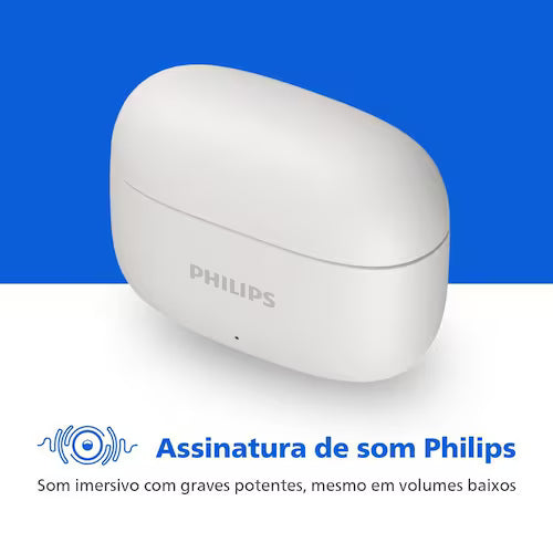 Fone de Ouvido Bluetooth Philips TAT1109WT00 Branco com Microfone