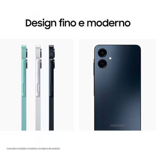 Smartphone Samsung Galaxy A06 Branco 4G 128GB 4GB RAM Tela 6,7 Processador Octa-Core, Câmera Traseira de 50MP e Selfie de 8MP