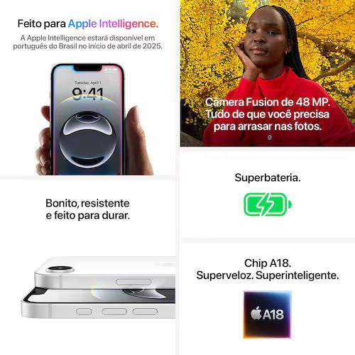 Apple iPhone 16e 128GB 6,1 48MP Branco - Smartphone