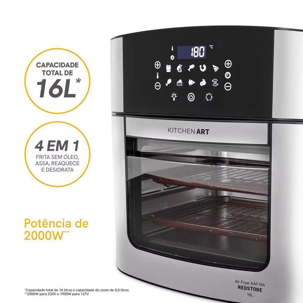 Air Fryer Kitchen Art 16L 4 em 1 com Espeto Rotisserie KAF16A 110V