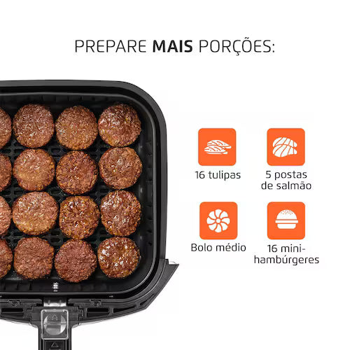 Fritadeira Elétrica Sem Óleo Air Fryer Mondial AFN40BI Family Inox 4L PretaInox - 110V