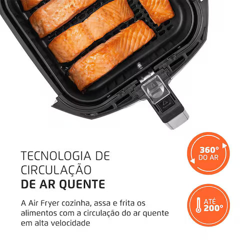 Fritadeira Elétrica Sem Óleo Air Fryer Mondial AFN40BI Family Inox 4L PretaInox - 110V
