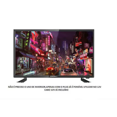 Tv 19Pol Led Hd Bivolt CaminhãoMotorhomeLancha Plug 12V - TV LED HD 19 polegadas com plugue 12V