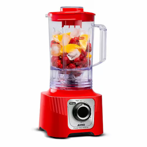 Liquidificador Power Max Arno 1400W LN63 Vermelho 127V - Liquidificador Arno Power Max 1400W