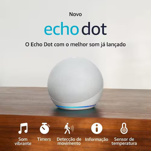 Echo Dot 5ª geração, Smart speaker com Produto Alexa, Branca, AMAZON AMAZON