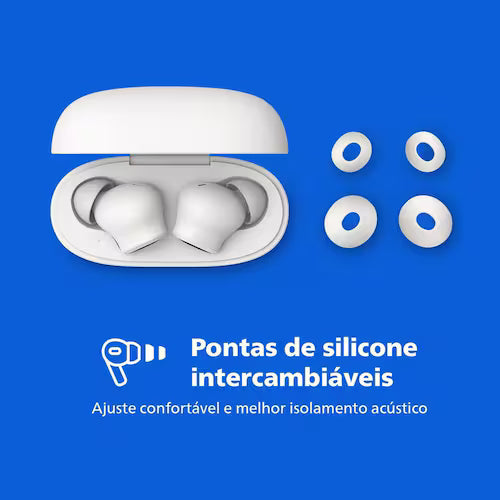 Fone de Ouvido Bluetooth Philips TAT1109WT00 Branco com Microfone