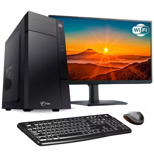 Computador Completo TOB Intel Core i5 com Wi-Fi SSD 480GB Memória 8GB + Windows 10 Pro Trial + Teclado e Mouse + Monitor 19 Desktop PC CPU